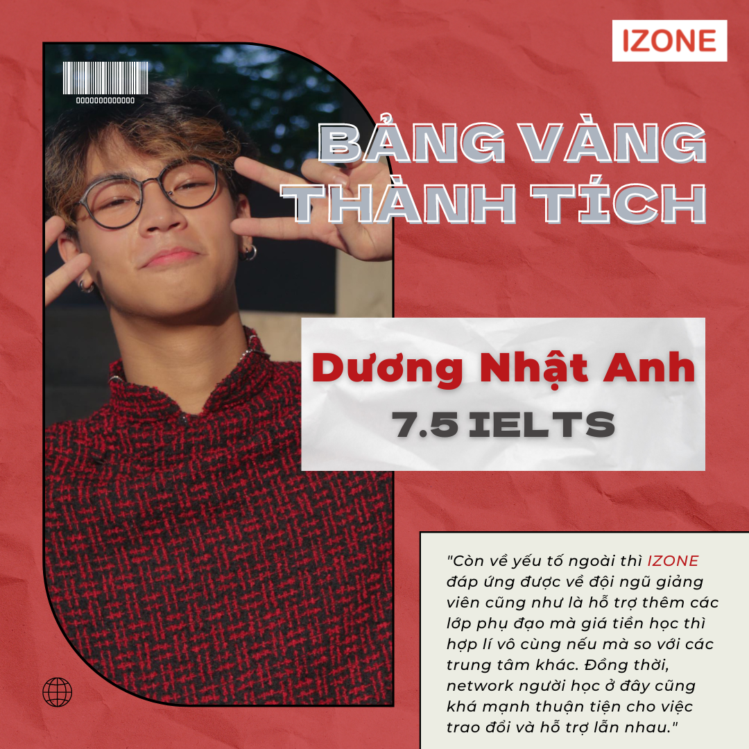 Học viên Dương Nhật Anh 7.5 IELTS