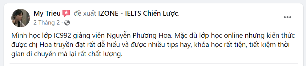 feedback học viên izone