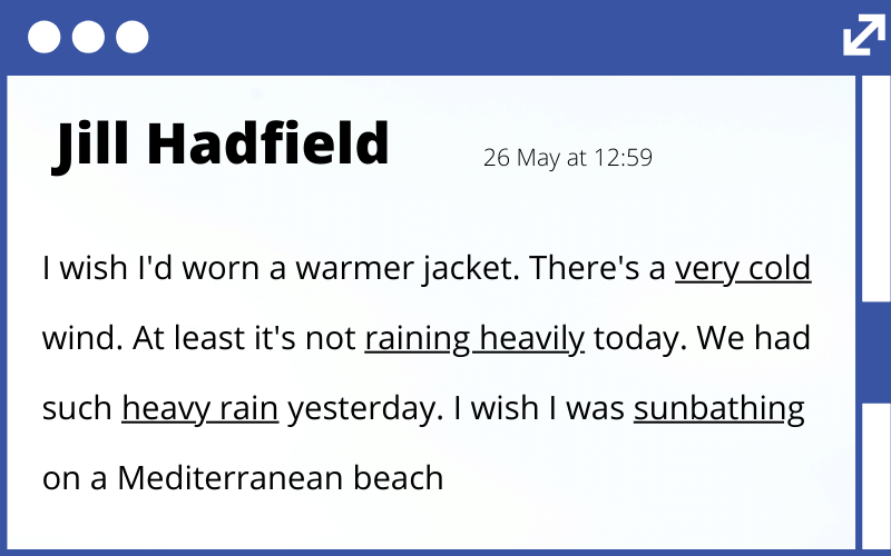 an image of a chat screen shot related to weather