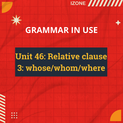 Grammar In Use – Unit 46: Relative clause 3: whose/whom/where