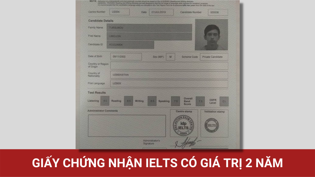 IELTS có thời hạn bao lâu