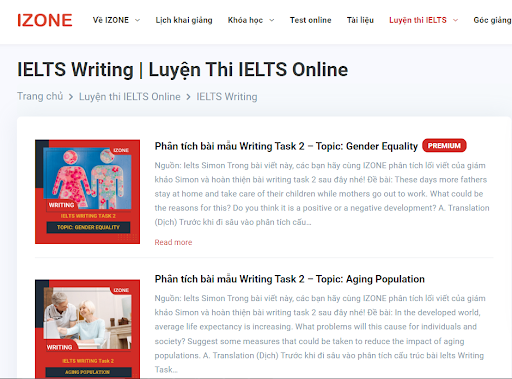 IELTS Writing IZONE