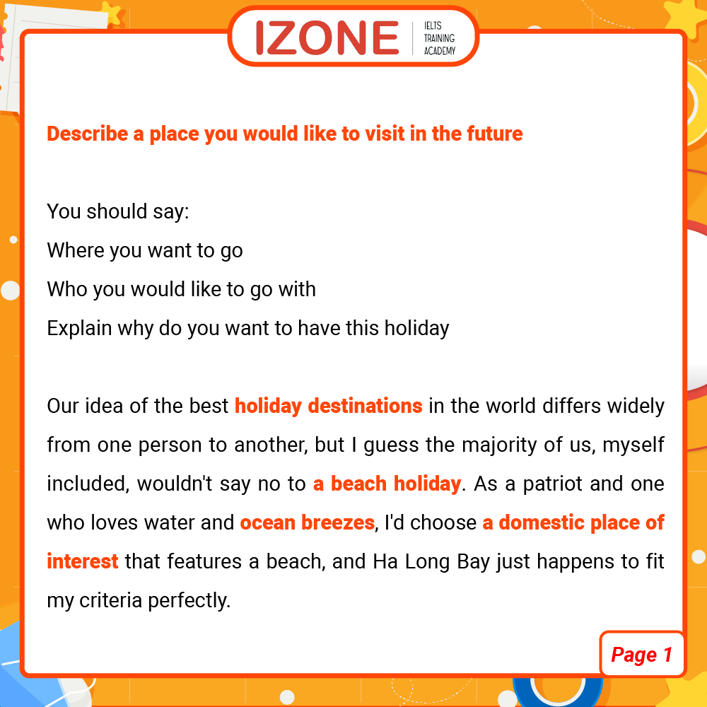 IELTS Speaking describe a place