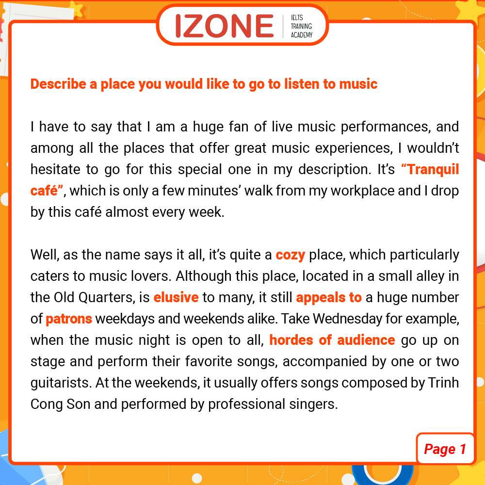 IELTS Speaking describe a place