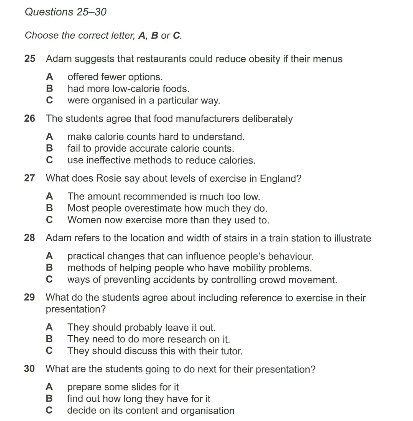 IELTS Listening Multiple Choice