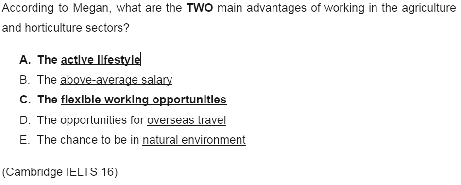 IELTS Listening Multiple Choice