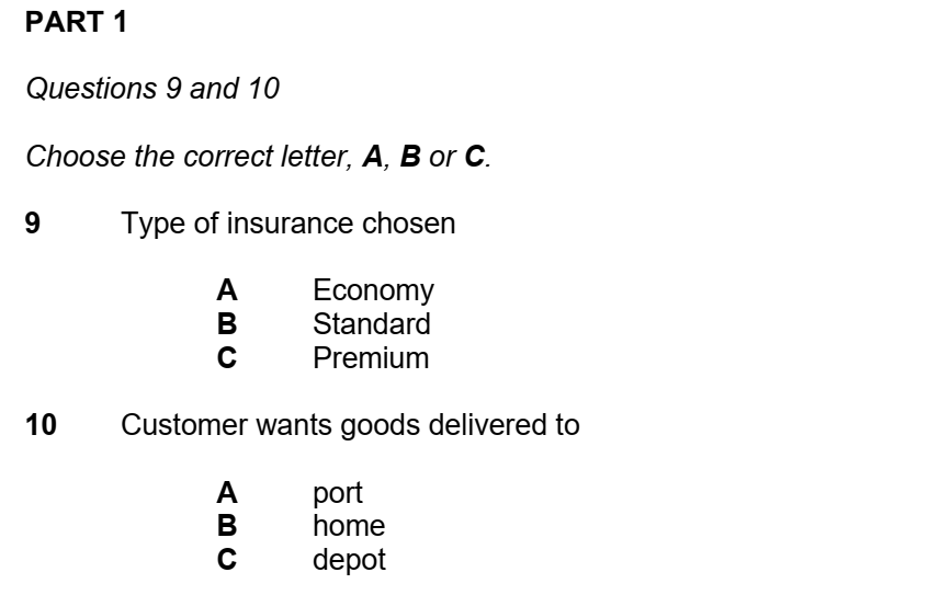 IELTS Listening Multiple Choice