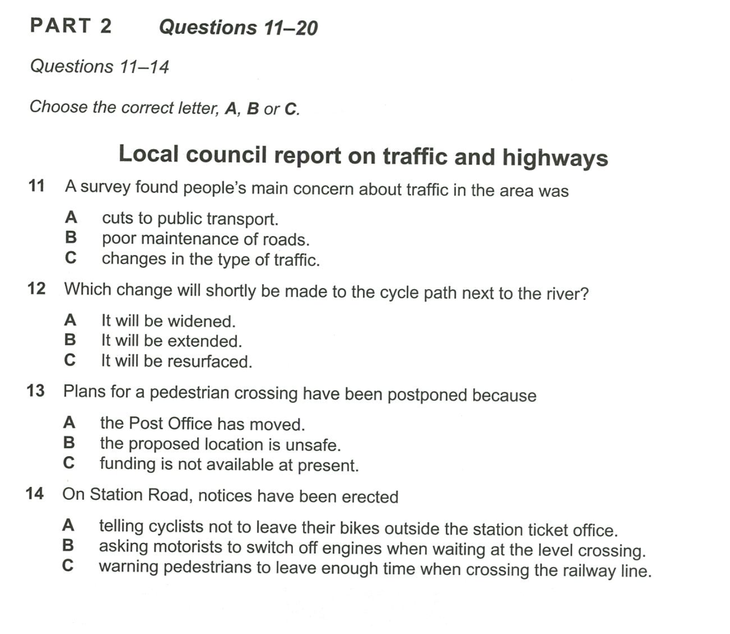 IELTS Listening Multiple Choice