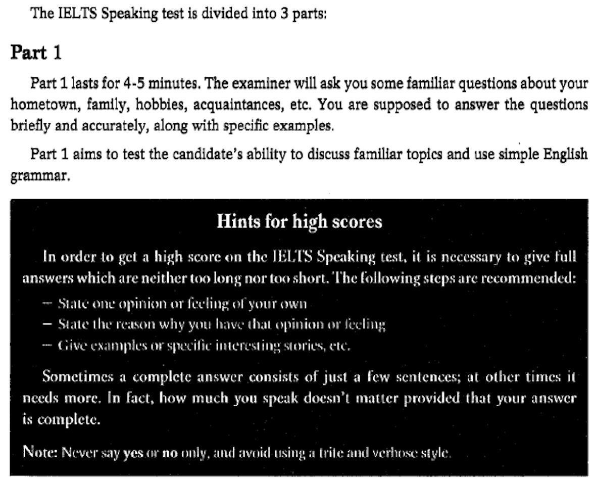 31 formulas ielts speaking