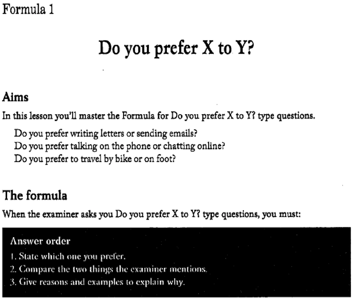 31 formulas ielts speaking