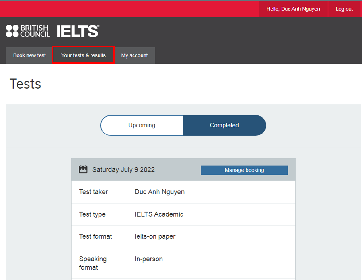 cách xem điểm IELTS