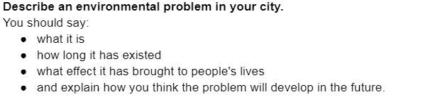 describe an environmental problem