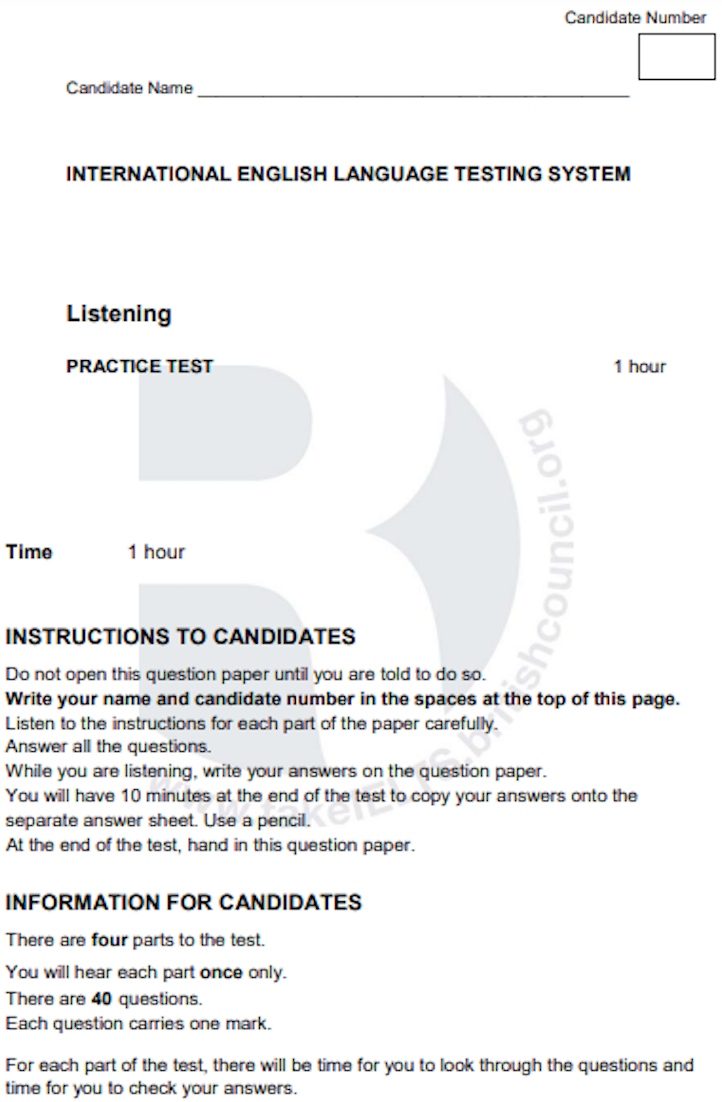 Road To IELTS Listening