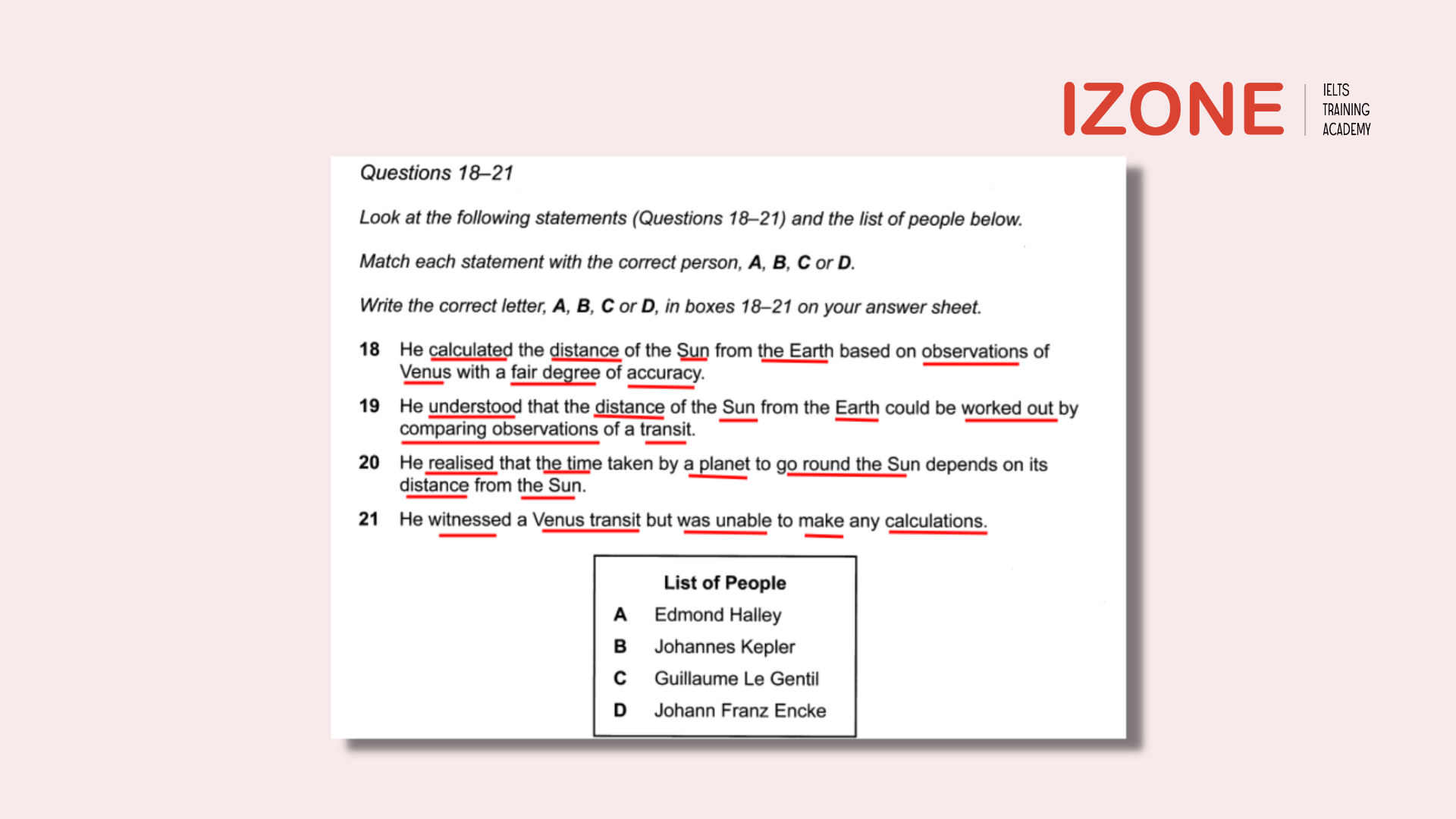 matching features ielts reading
