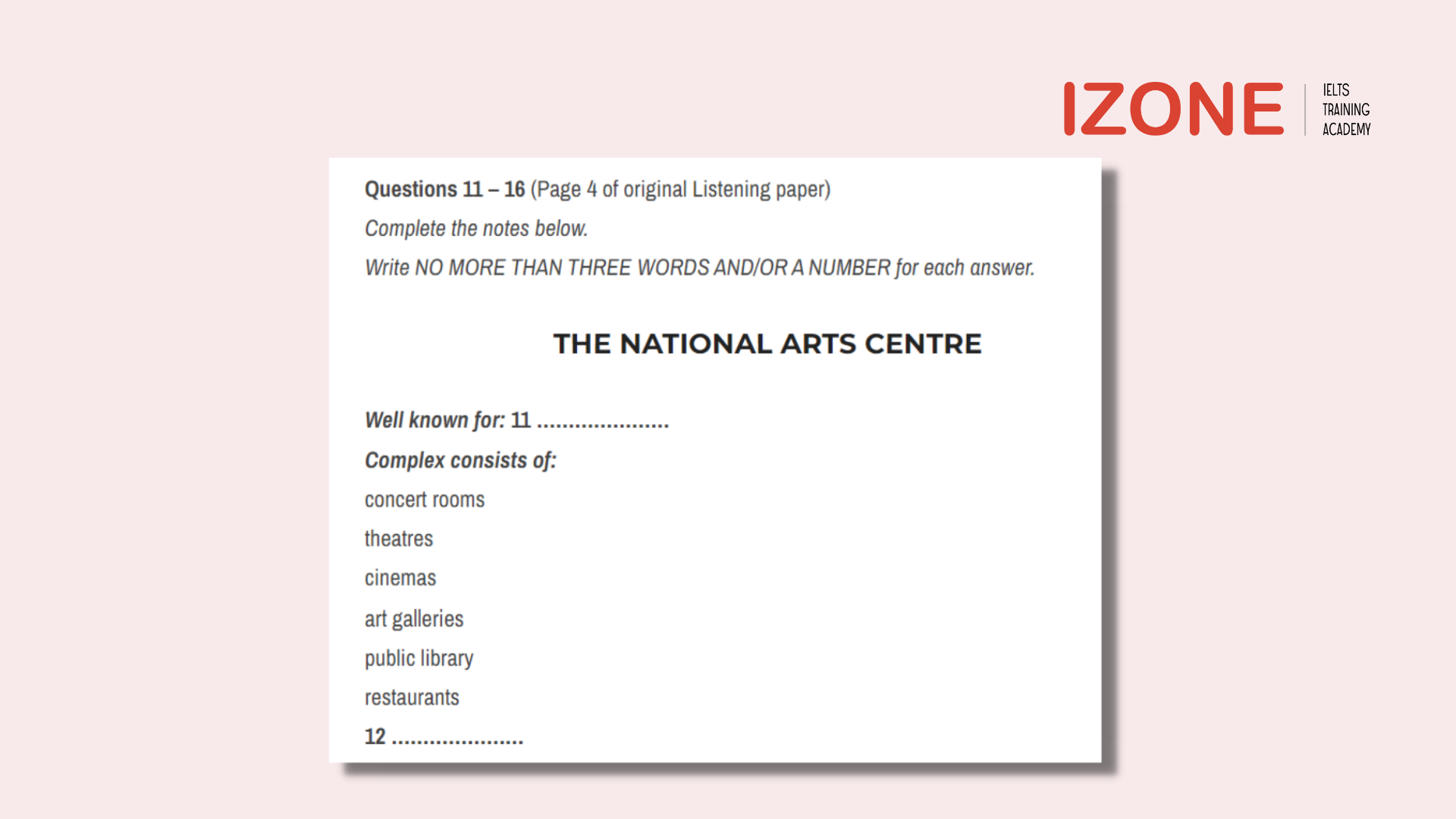 short answer questions ielts listening