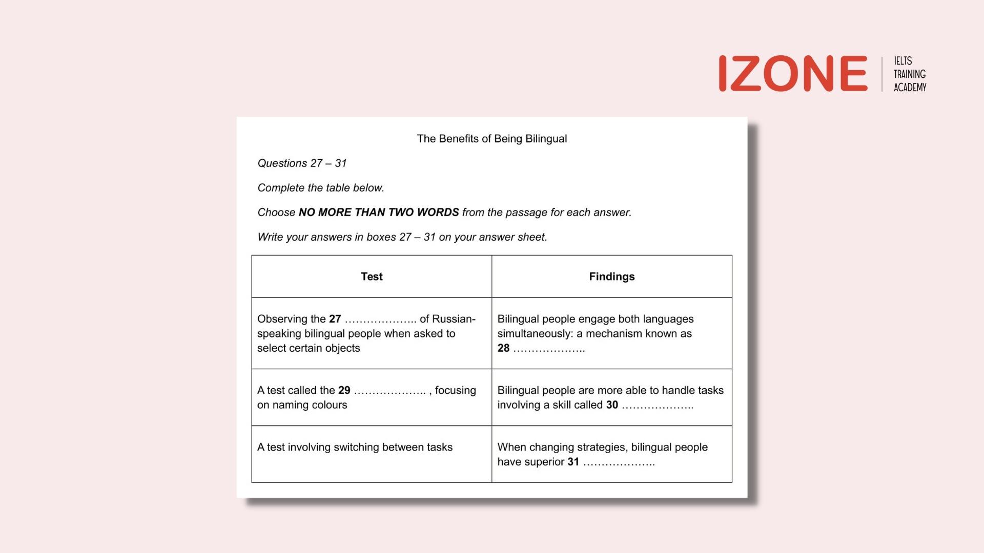 notes table diagram completion ielts reading