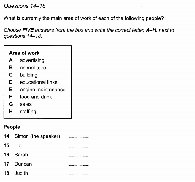 ielts listening question types