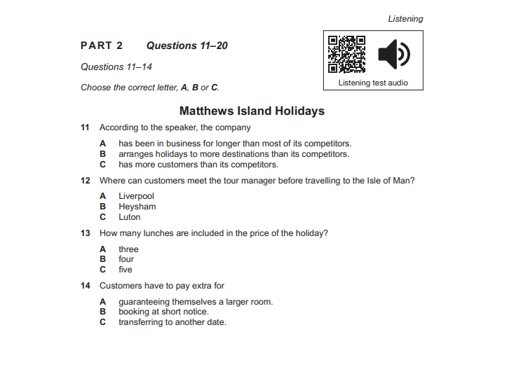 ielts listening question types