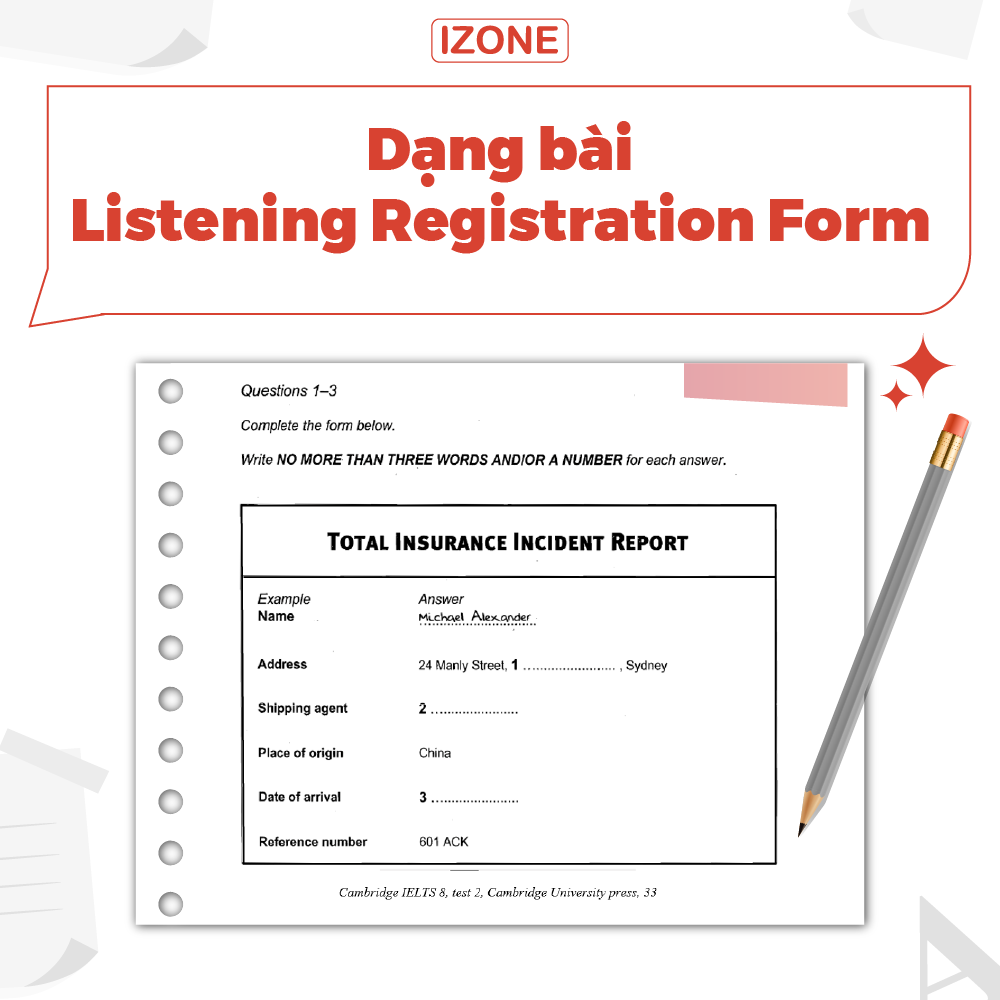 IELTS Listening Registration Form – Cách làm và bài tập