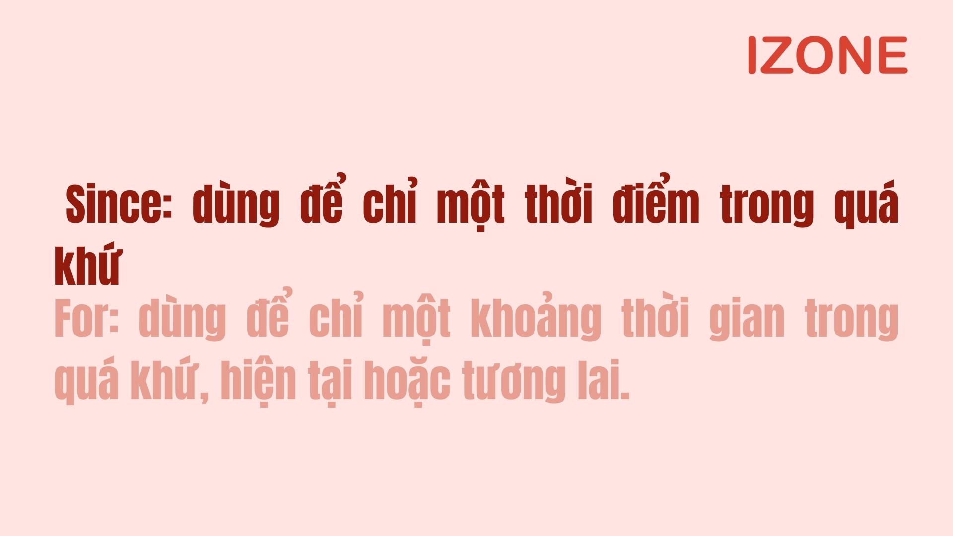 Cấu trúc since for