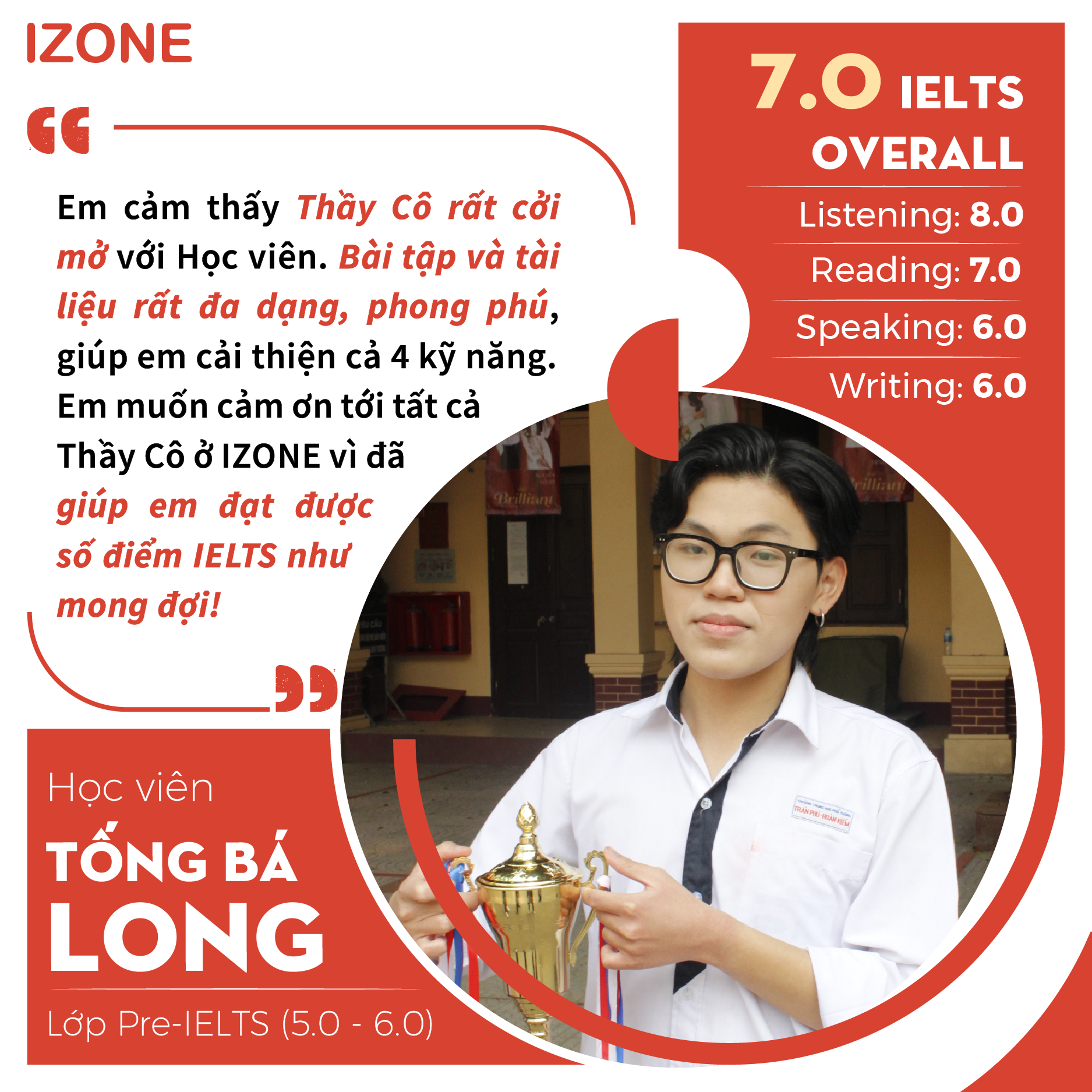 Học viên Tống Bá Long – 7.0 IELTS