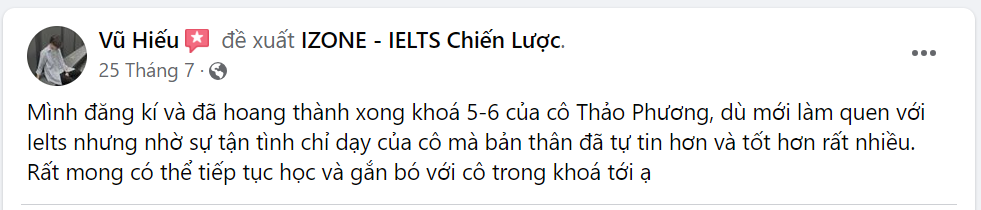 feedback học viên IZONE
