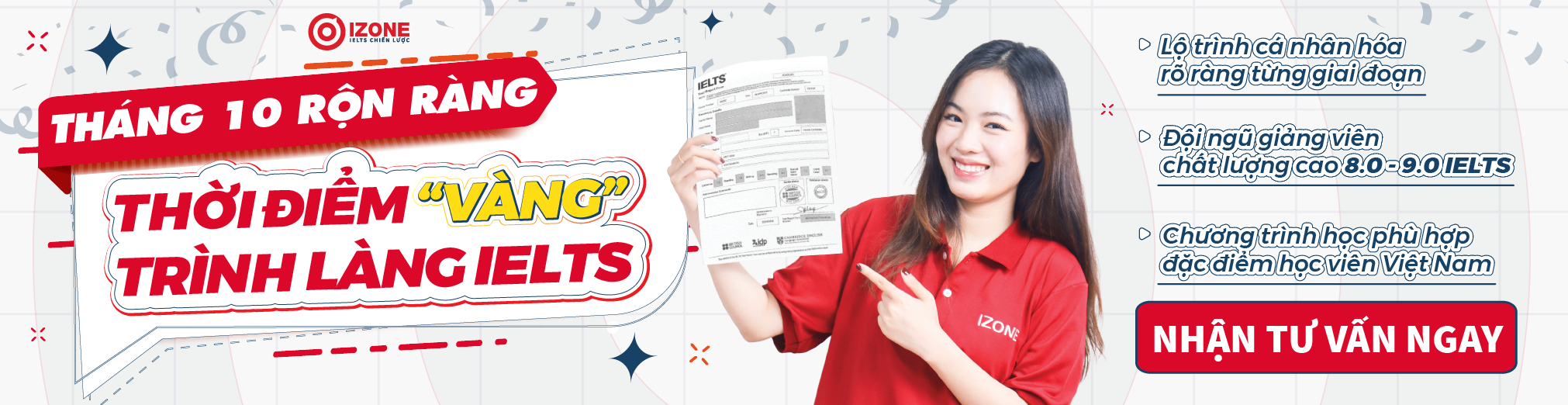 Chương trình ưu đãi IZONE - IELTS Chiến lược
