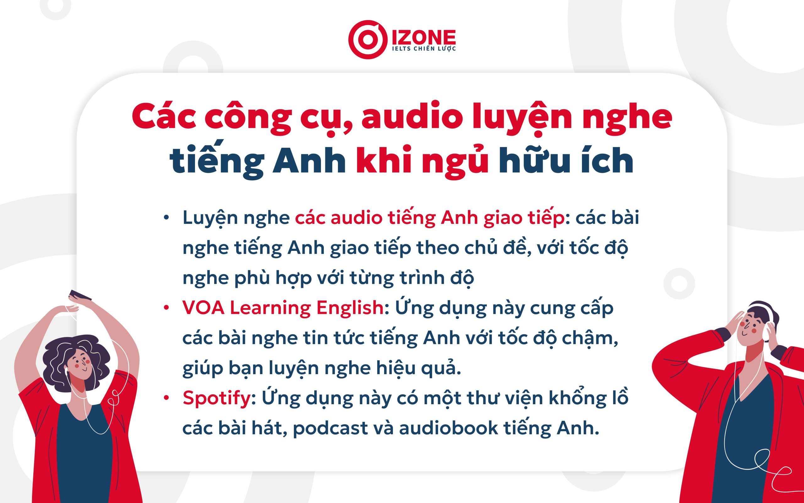 Các công cụ, audio luyện nghe tiếng anh khi ngủ