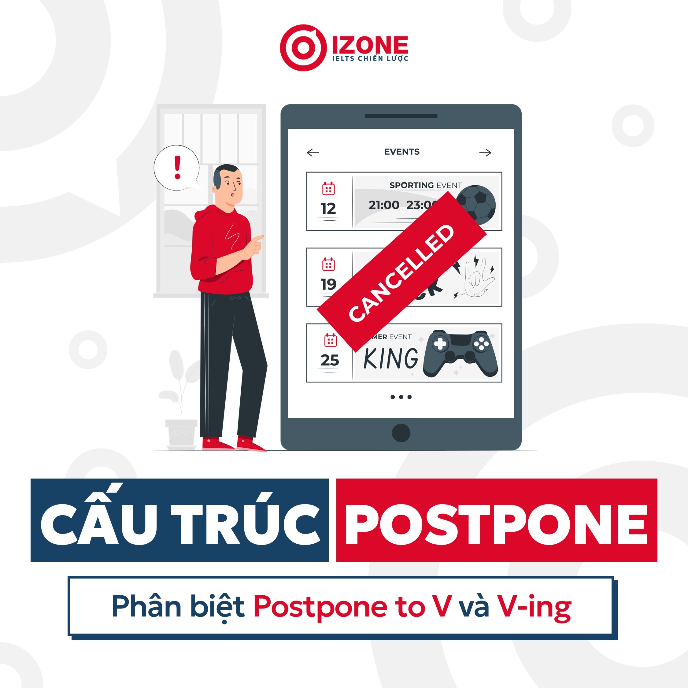 Tổng hợp kiến thức về cấu trúc Postpone. Phân biệt Postpone to V và V-ing