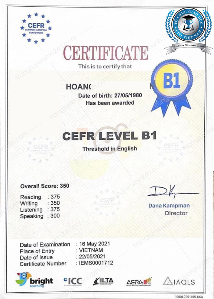 chứng chỉ CEFR