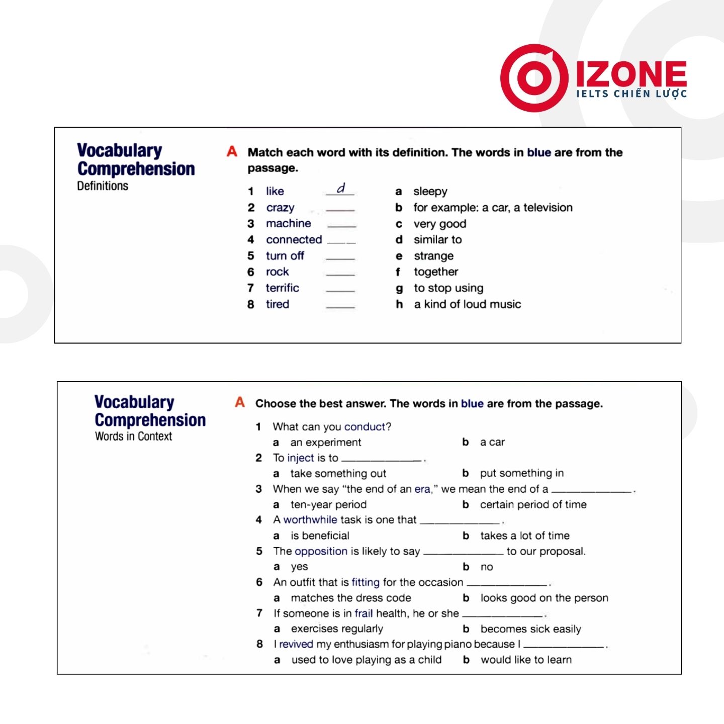 vocabulary comprehension