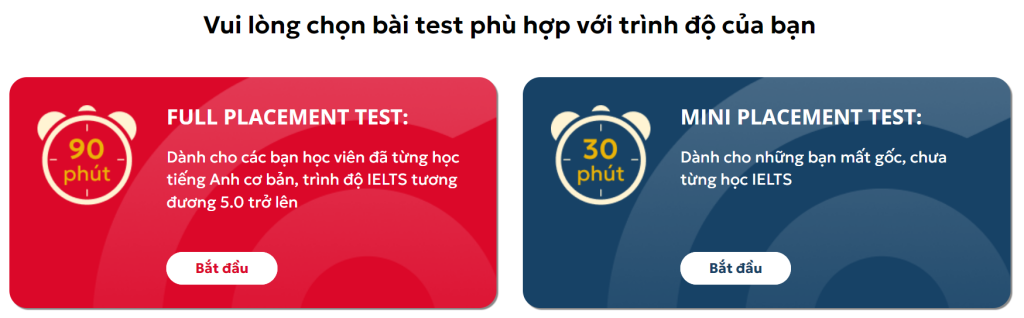 Làm bài kiểm tra IELTS online