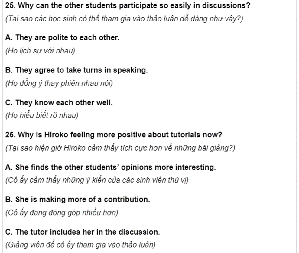 IELTS Listening 9 Test 1 - Section 3: Course Feedback 