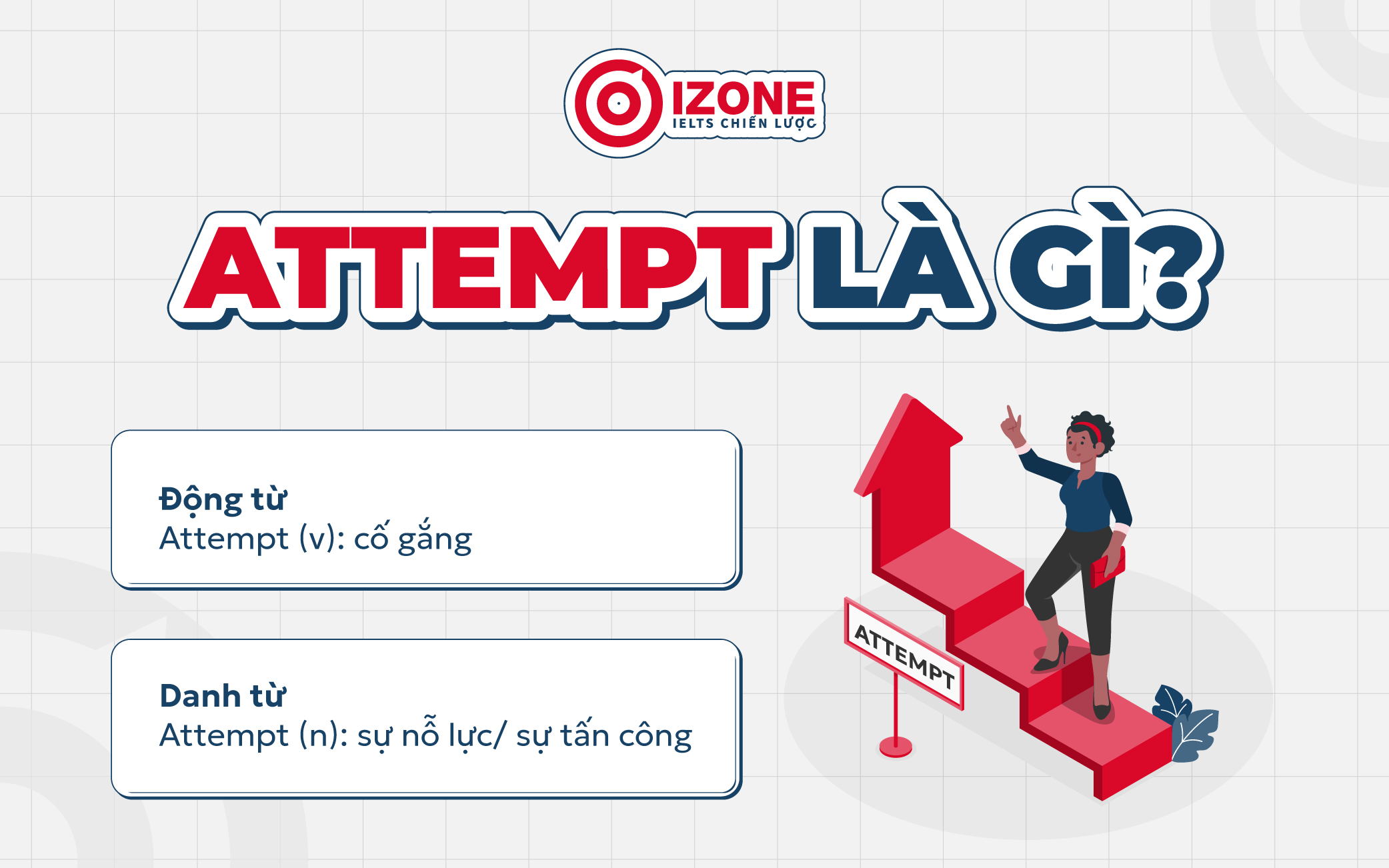 Attempt/ Attempt to là cố gắng, nỗ lực