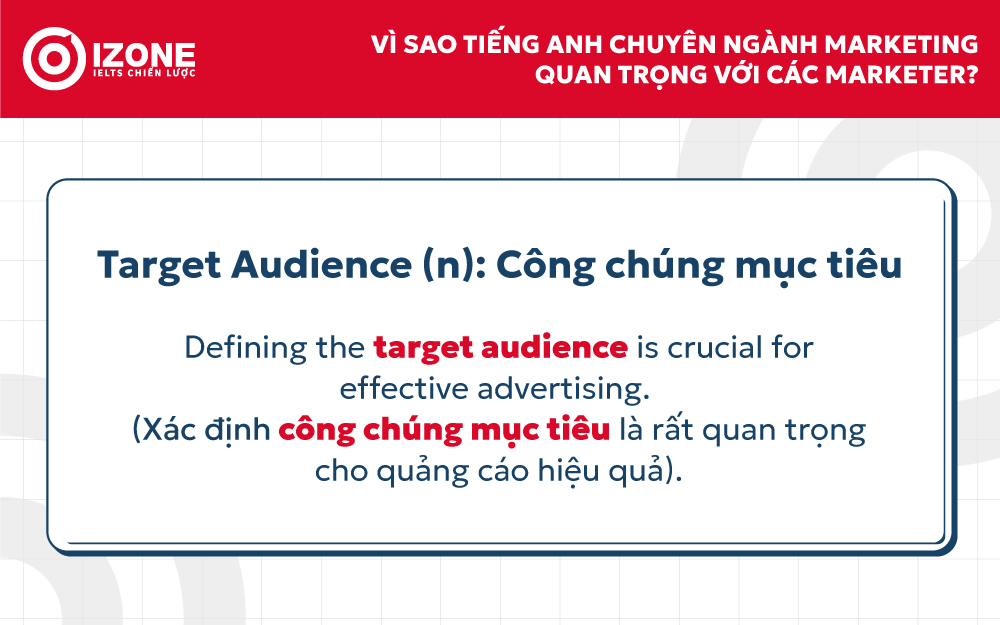 Target Audience Tiếng Anh là công chúng mục tiêu