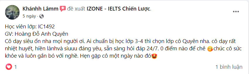 review giảng viên IZONE