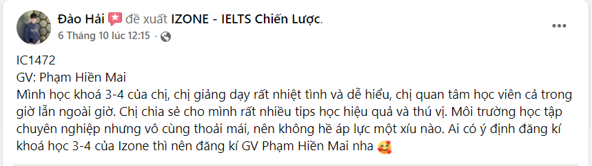 Review giảng viên IZONE