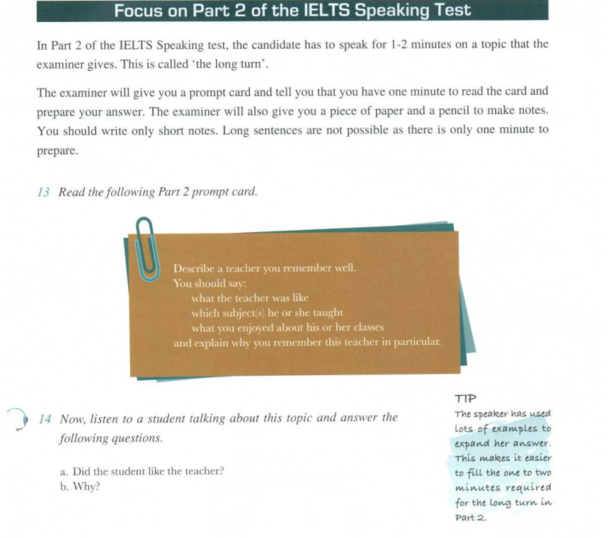 Nội dung trong sách Lessons for IELTS Speaking: Focus on Part 2 of the IELTS Speaking Test