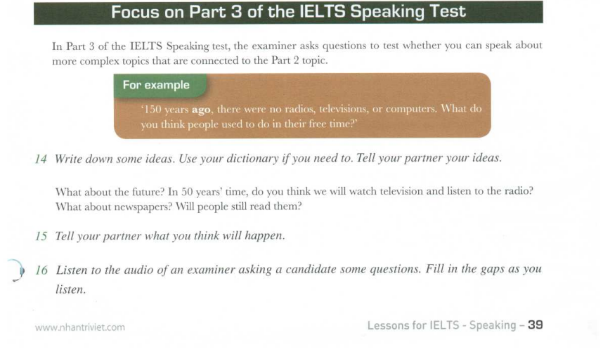 Lessons for IELTS Speaking