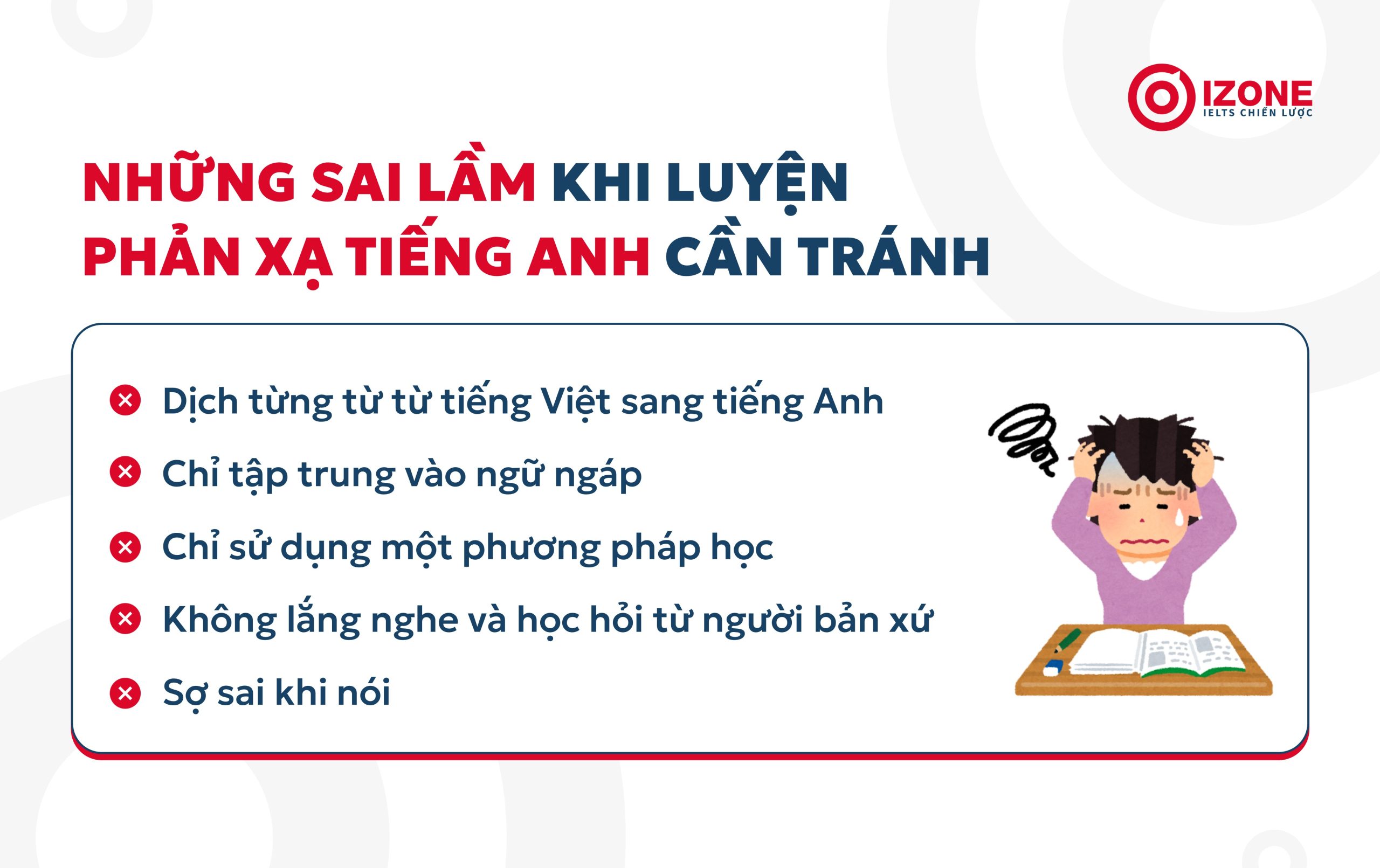 Những sai lầm khi luyện phản xạ tiếng Anh