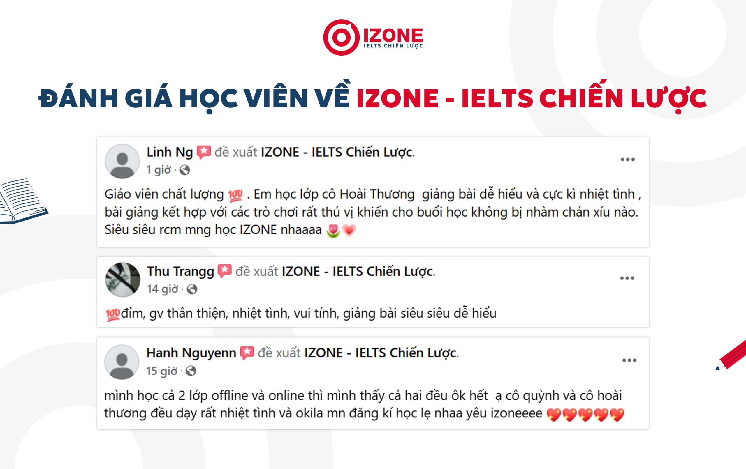 Đánh giá học viên về khóa học IELTS Online tại IZONE - IELTS Chiến lược khu vực Đà Nẵng