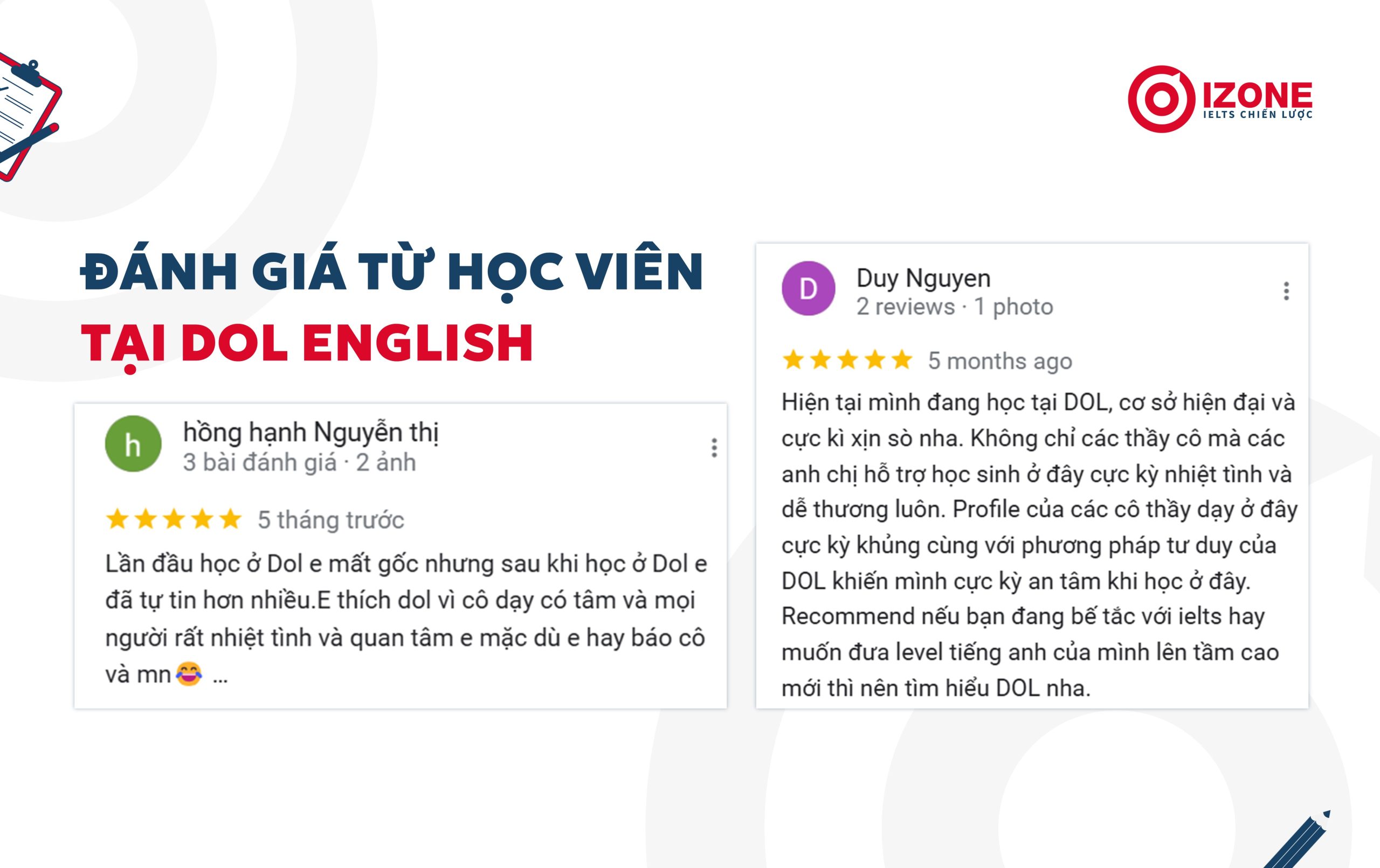 Đánh giá học viên theo học Online tại DOL English