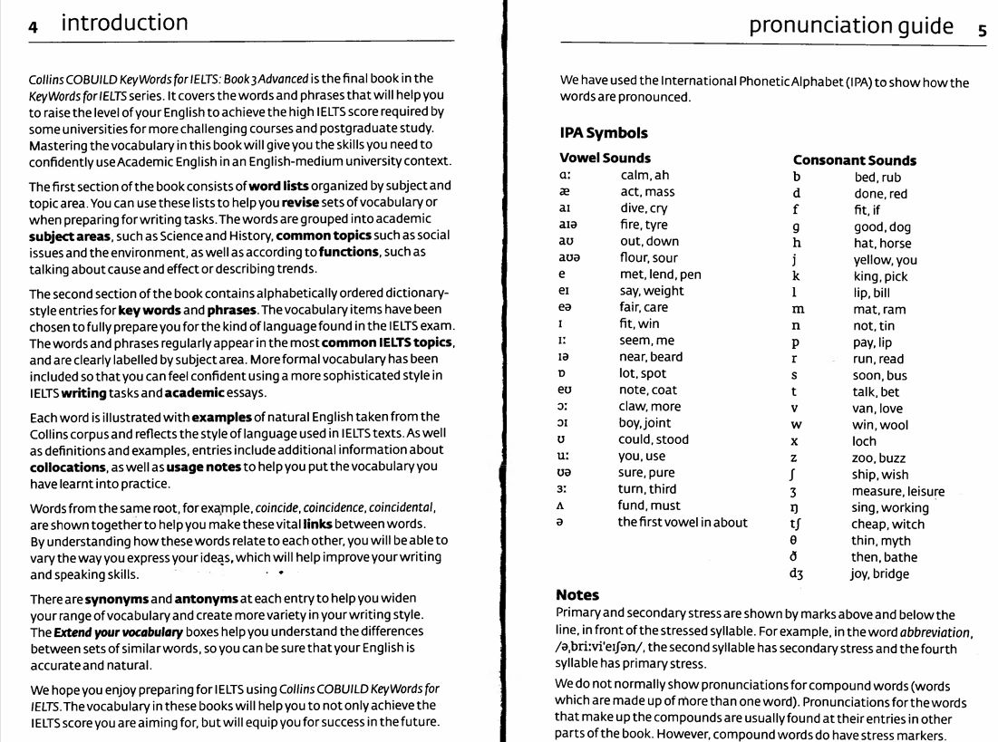 Nội dung trong bộ sách Collins Cobuild Key Words For IELTS