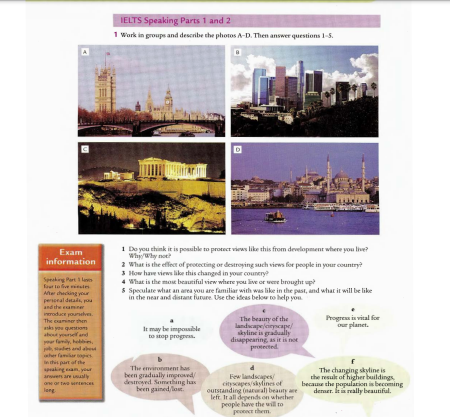 Nội dung phần IELTS Speaking trong sách Direct to IELTS