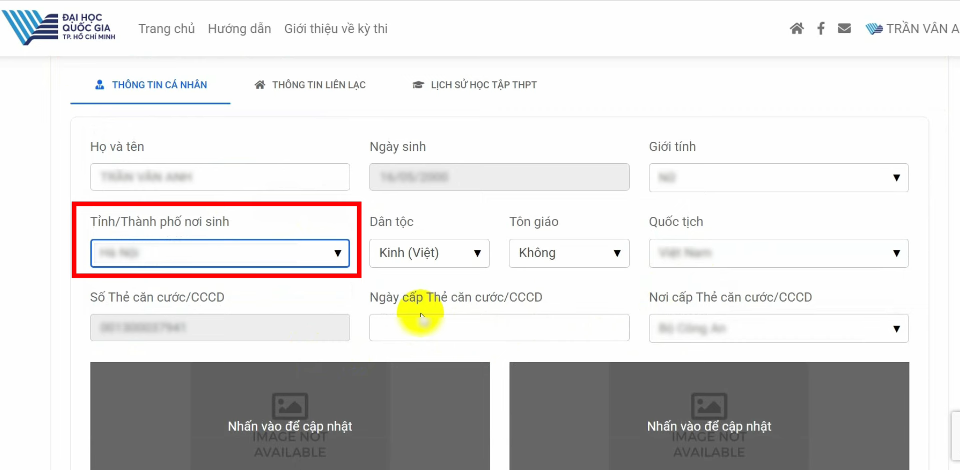 Đăng ký thi đánh giá năng lực ĐHQG TPHCM