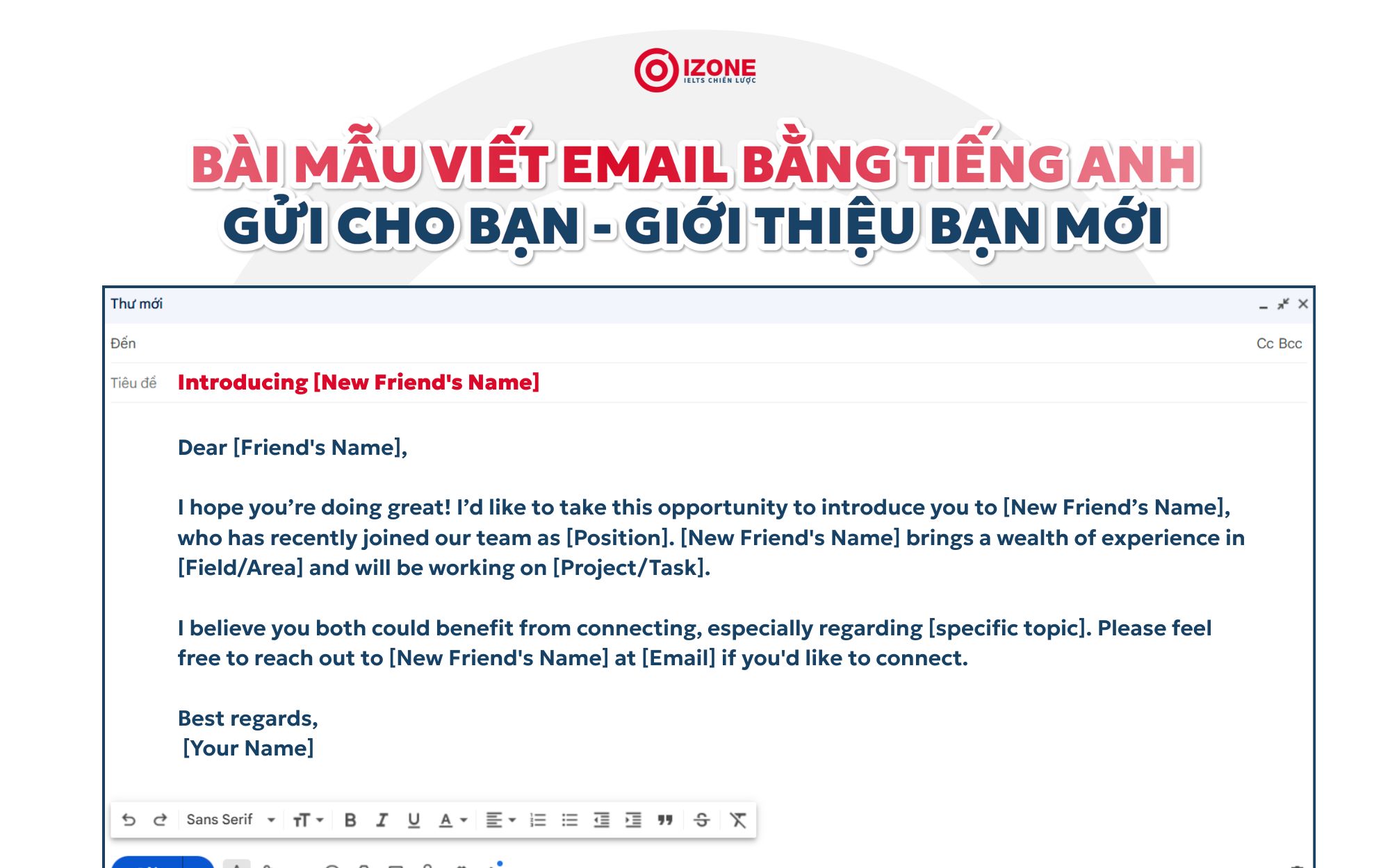 Bài mẫu viết Email bằng tiếng Anh gửi cho bạn để giới thiệu bạn mới