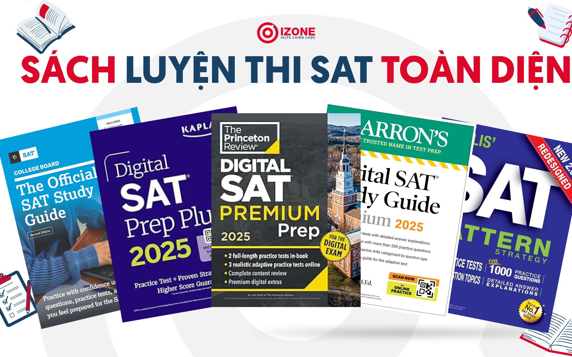 Tổng hợp các đầu Sách luyện thi SAT toàn diện