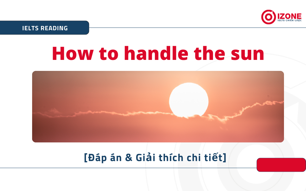 How to handle the Sun
