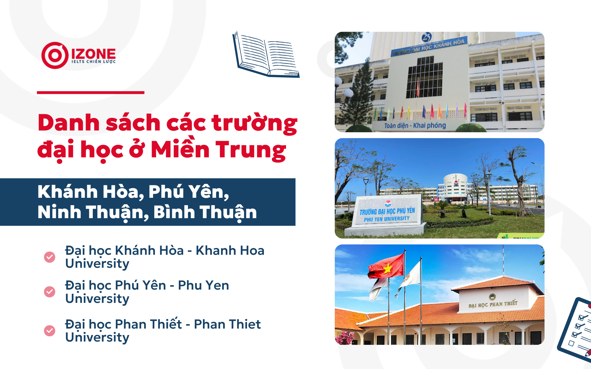 Các trường đại học ở Miền Trung - Khánh Hòa, Phú Yên, Ninh Thuận, Bình Thuận