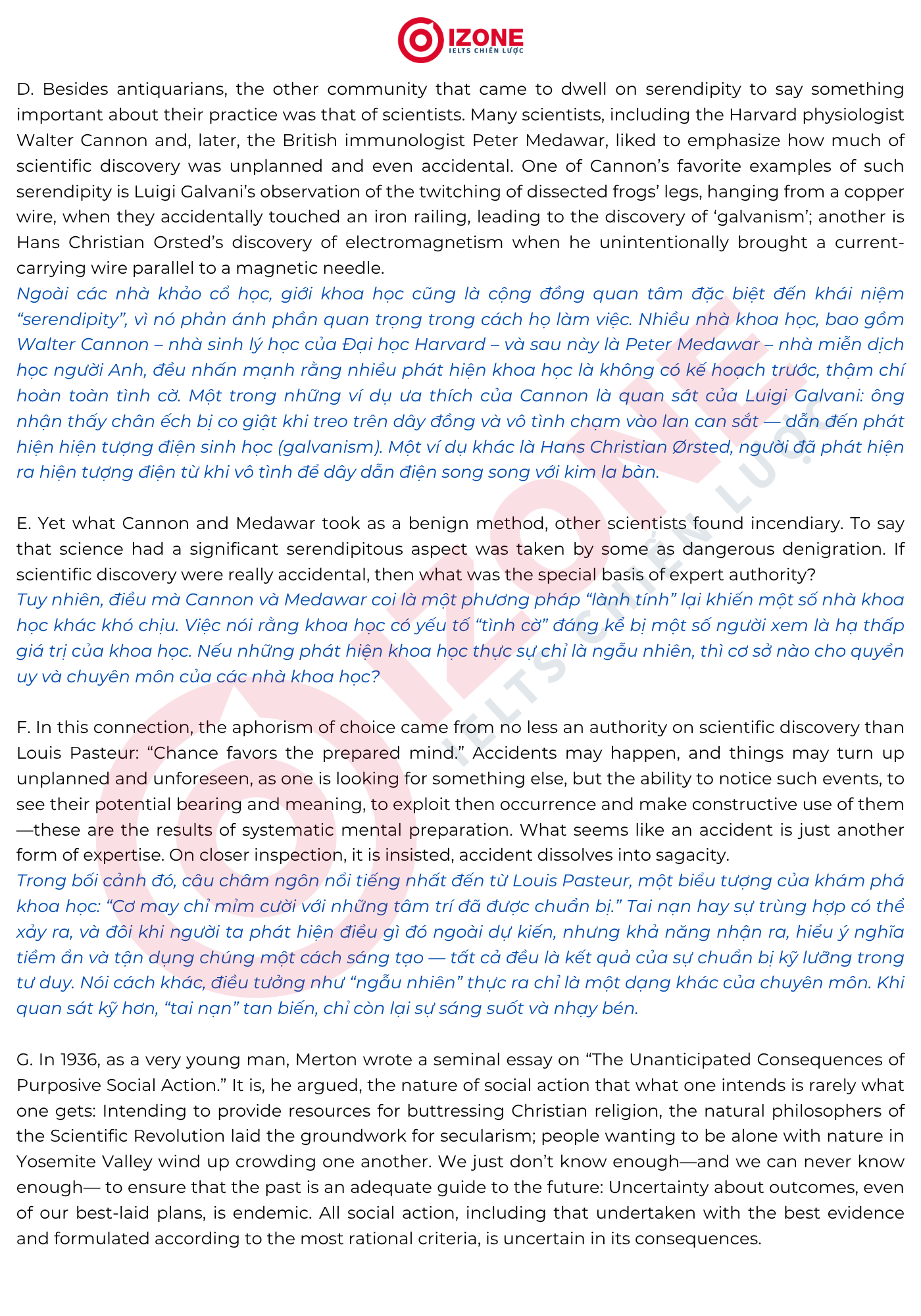 Accidental scientists IELTS Reading